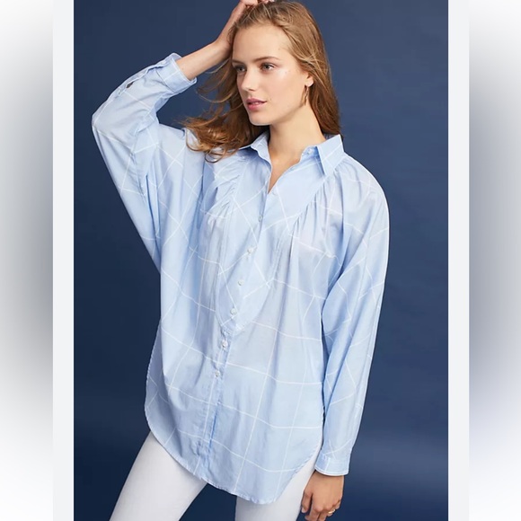 Maeve Tops - Maeve By Anthropologie Windowpane Buttondown